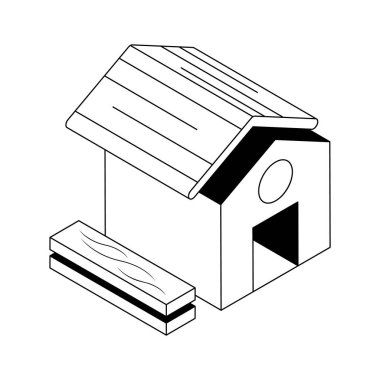 Ev çatılarının modadaki izometrik simgesini düzenlemek kolaydır