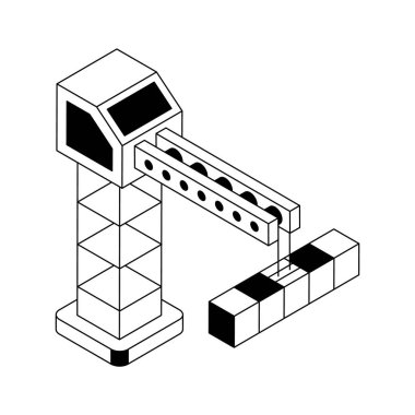 İnşaat vinç kulesinin en son izometrik simgesini al