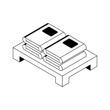 Bu, çimento paletinin izometrik dış hat simgesi.
