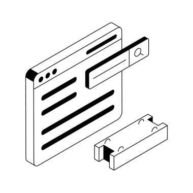 İnşaat web sitesinin izometrik simgesini kullanmaya hazır
