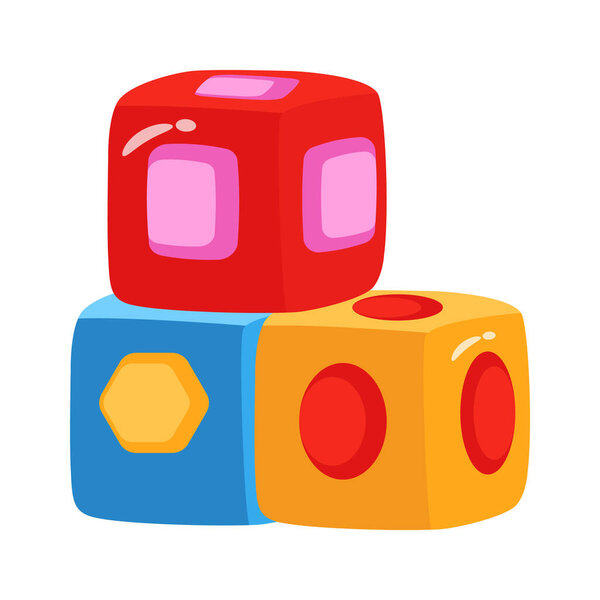 Well crafted 3d style icon depicting ids blocks toy