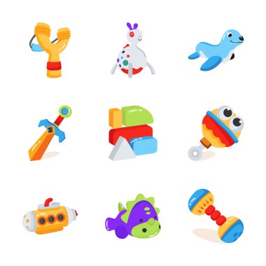 Bu çocuk oyuncakları koleksiyonunu al 3 boyutlu simgeler