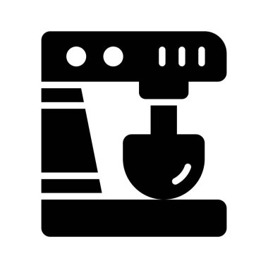 Kahve makinesini fincanla gösteren düzenlenebilir bir kabartma biçimi simgesi