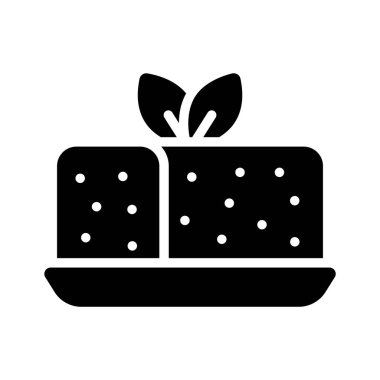 Cheesecake servisinin kabartma biçimi simgesini kullanmaya hazır