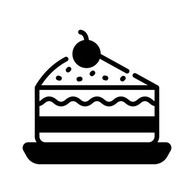 Pasta dilimini üstle tasvir eden glyph tarzı simge kullanmaya hazır