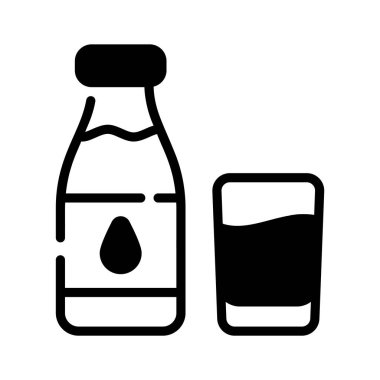 Bu sembol cam kaplı süt şişesini tasvir ediyor.
