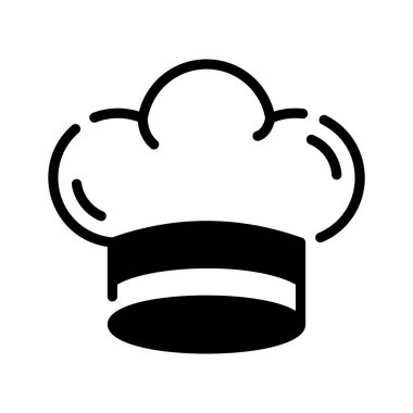 Şef şapkası tasvir eden kaliteli kabartma simgesi