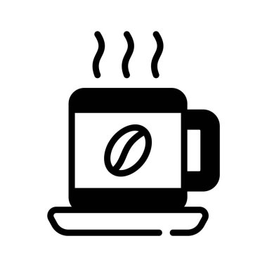 İşte sıcak kahve fincanlarını gösteren modaya uygun bir sembol.