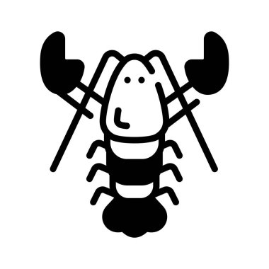 Istakoz deniz ürünlerinin glifli simgesini kullanmak kolay