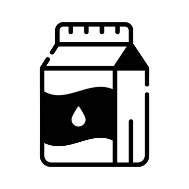 Süt kutusu ambalajlarını gösteren moda kabartma biçimi simgesi