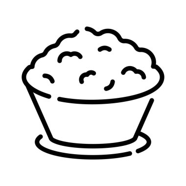 Haşlanmış pirinç kasesinin bu inanılmaz çizgili ikonuna tutun.