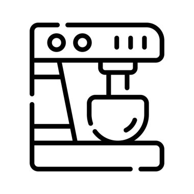 Bir fincanla kahve makinesini gösteren düzenlenebilir satır biçimi simgesi