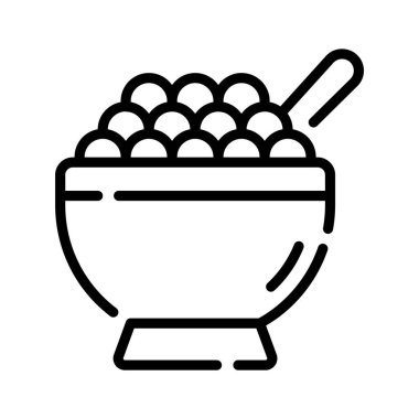 Modern ama kullanışlı bir yemek kasesi ikonu.