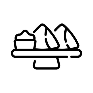 Hint yemeği sos ile servis edilir, doğrusal simge