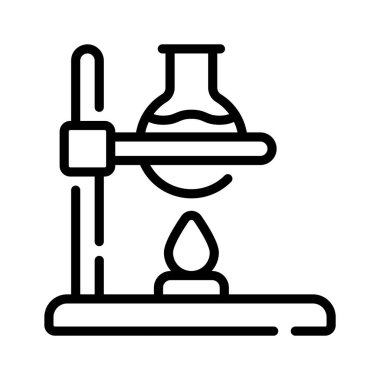 Laboratuvar ısıtmasını gösteren kişiselleştirilebilir satır biçimi simgesi