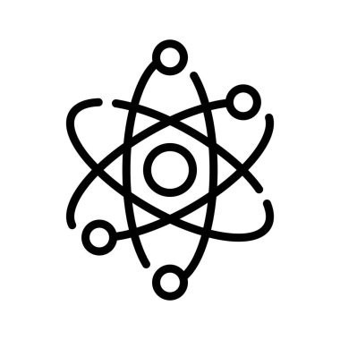 Atom yapısını gösteren yaratıcı satır biçimi simgesi