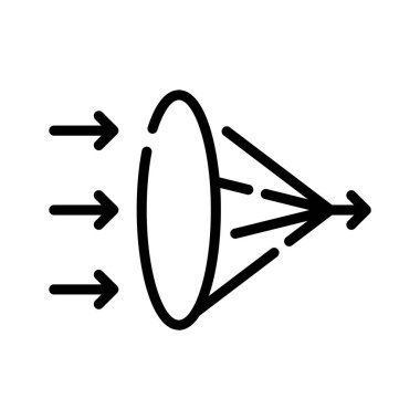 Dışbükey merceğin bu şaşırtıcı satır biçimi simgesini kontrol et