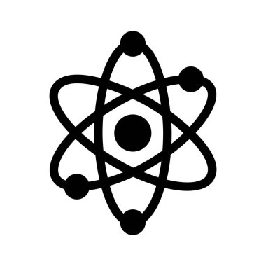 Atom yapısını gösteren yaratıcı bir kabartma biçimi simgesi