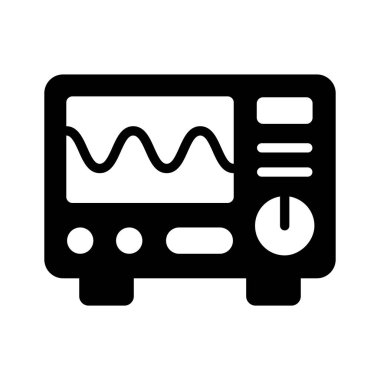Oscilloscope glyph biçim simgesi, premium indirmeye hazır