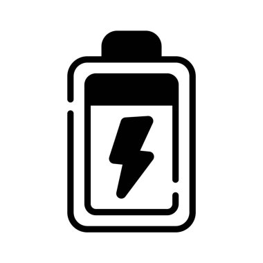 Cıvata işaretli şarj pilini gösteren modern kabartma biçimi simgesi