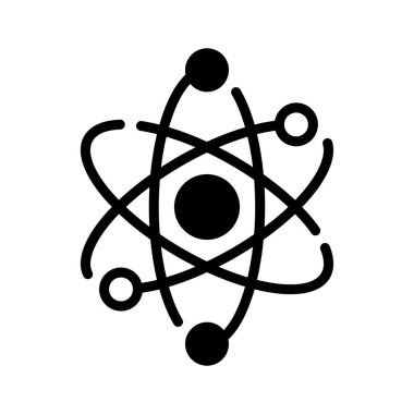 Atom yapısını gösteren yaratıcı bir kabartma biçimi simgesi