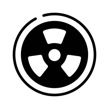 Radyoaktif sembolün kullanışlı kabartma simgesini tut