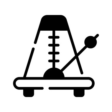 Metronom simgesi yaratıcı bir şekilde kabartma biçiminde dizayn edildi