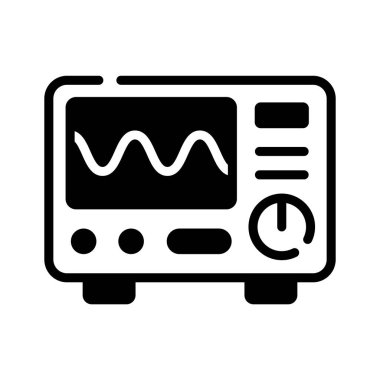 Oscilloscope glyph biçim simgesi, premium indirmeye hazır
