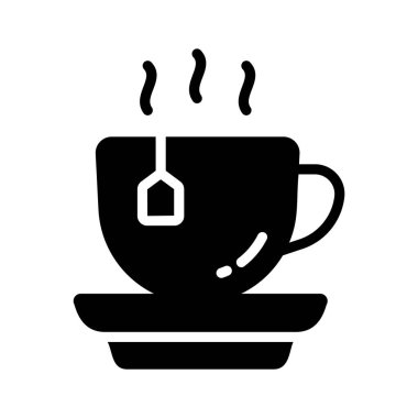 Sıcak çay fincanı gösteren özel kabartma simgemizi indir