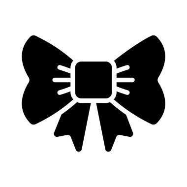 Festivalsel kurdele papyonu tasvir eden yaratıcı bir glyph simgesi