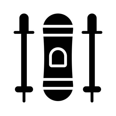 Kayak direkleri ve tahta simgesi yaratıcı bir şekilde kabartma biçiminde tasarlandı