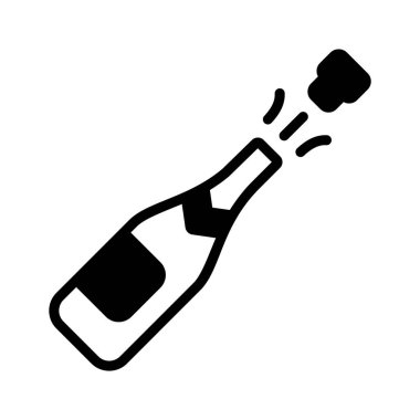 Şampanya açılış ikonu glyph stilinde