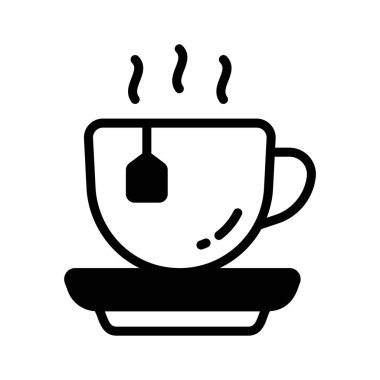 Sıcak çay fincanı gösteren özel kabartma simgemizi indir