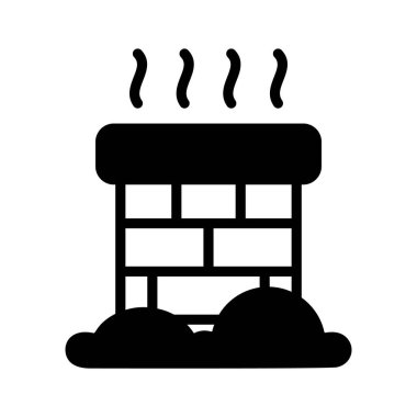 Karla kaplı kış bacasını tasvir eden bir simgeyi düzenlemek kolay.