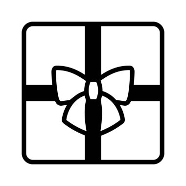 Hediye yayı ile sürpriz kutu gösteren glyph simgesi kullanmaya hazır