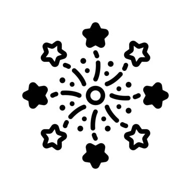 Gösterişli havai fişek simgesi, kabartma biçiminde tasarlandı