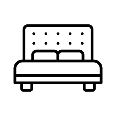 Çift yatak tasvir eden doğrusal biçim simgesi kullanmak kolay