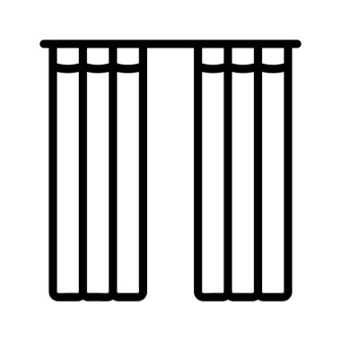 Perdeleri gösteren satır simgesi kullanmaya hazır, premium indirme için kullanılabilir