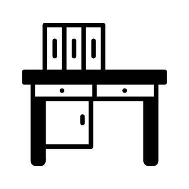 Üzerinde dosyalar olan düzenlenebilir bir ofis tablosu tasarımı simgesi