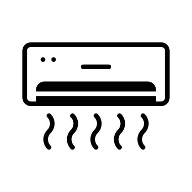 Havayı serin tutan klimayı gösteren iyi hazırlanmış bir çizgi simgesi