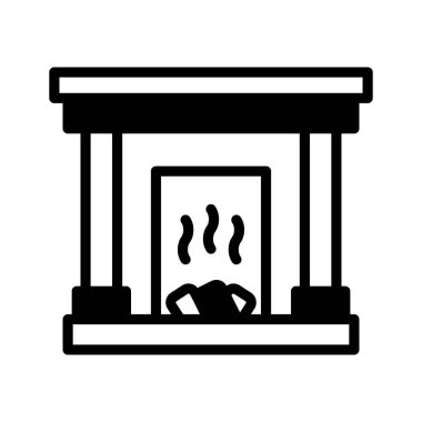 İşte şömine dekorunun bir taslak biçimi simgesi