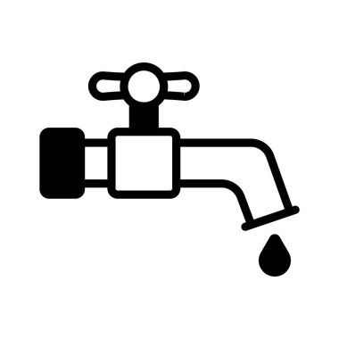 Su damlası ile açık musluğun bu inanılmaz doğrusal simgesini al