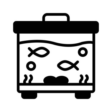 Akvaryumu gösteren yaratıcı çizgi simgesi