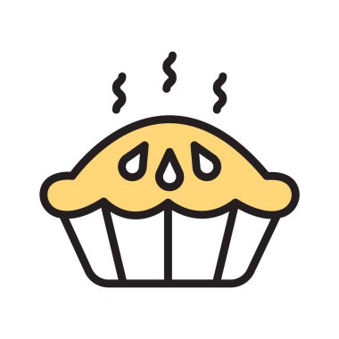 Sıcak turta servisini gösteren kullanışlı bir satır simgesi