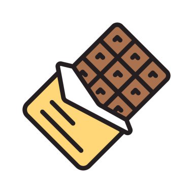 Çikolata çubuğu simgesi taslak biçiminde tasarlandı