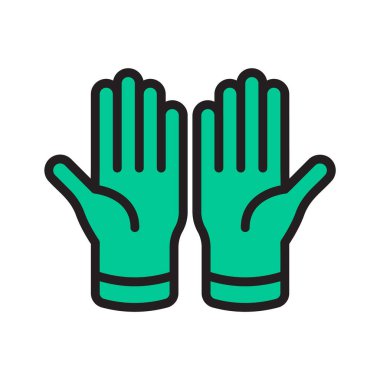 Sıra biçiminde dizayn edilen en son fırın eldiveni ikonu