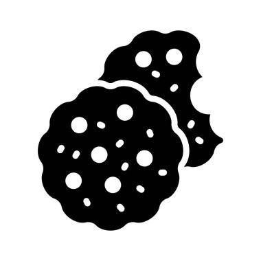 Çikolatalı kurabiye ikonu yaratıcı bir şekilde kabartma biçiminde tasarlanmıştır.