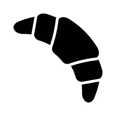 Kabartma biçiminde tasarlanmış kullanışlı bir kruvasan ikonu.