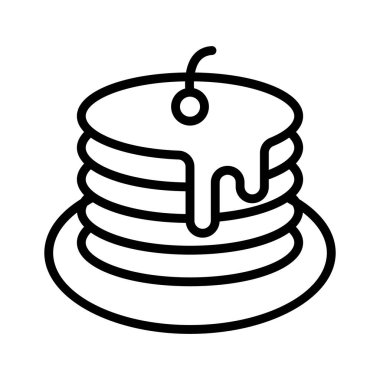 Üzerinde vişne olan doğrusal krep simgesi