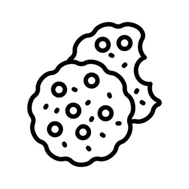 Çikolata kurabiyeleri simgesi çizgi biçiminde tasarlandı